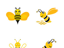 Bee logo vector icon illustration design