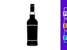 Black Silhouette of Liquor Bottle