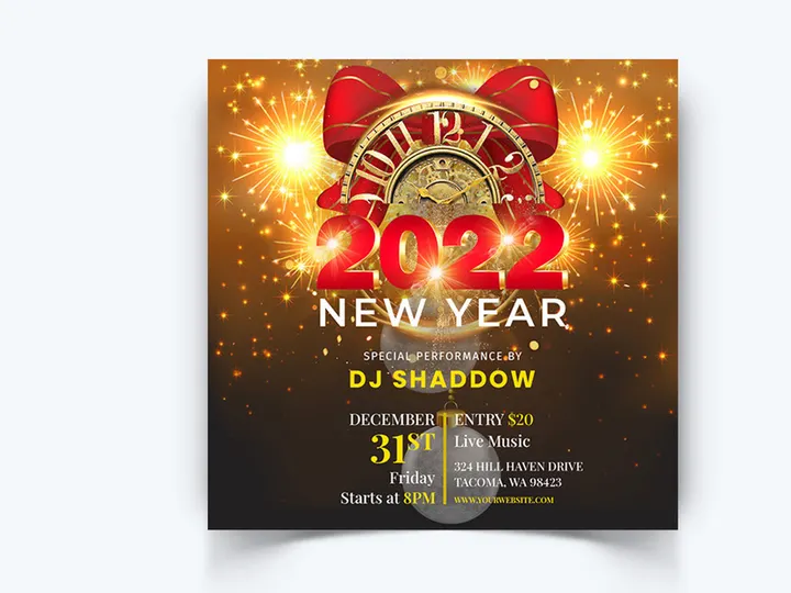 New Year Social Media Instagram Posts Template (EPS)