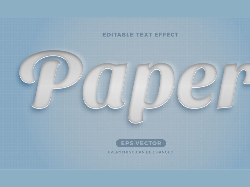 Paper editable text effect style vector