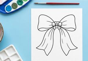 Hand drawn Christmas gift bow illustration isolated on white background