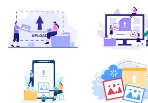 13 Upload image Background Vector Illustration