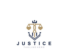 Justice logo design simple lawyer minimalist legal symbol illustration