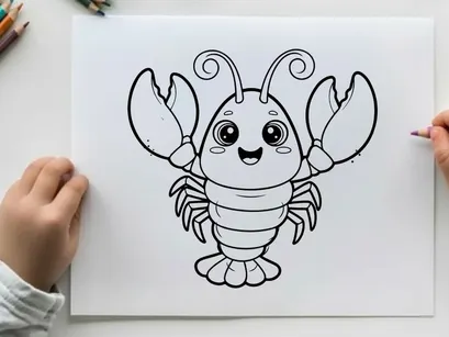 Cute cartoon crab mascot smiling vector illustration