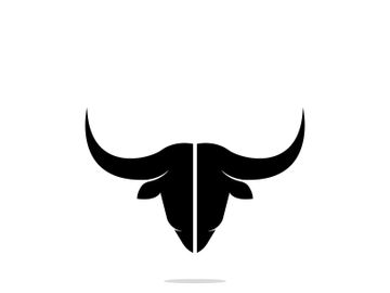 Retro vintage bull head horns logo design. preview picture