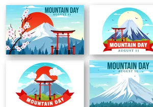 12 Mountain Day in Japan Illustration