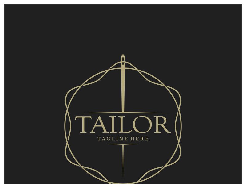 tailor logo icon illustration template combination of buttons for clothes, thread and sewing machine, for clothing product design, convection companies, fashion in vector form