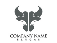 Bull head logo vector icon design illustration