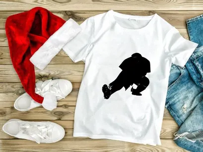 A black silhouette of a man in a dynamic kneeling position in athletic wear