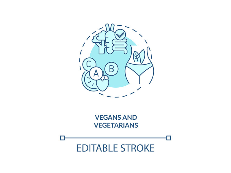 Vegans and vegetarians concept icon