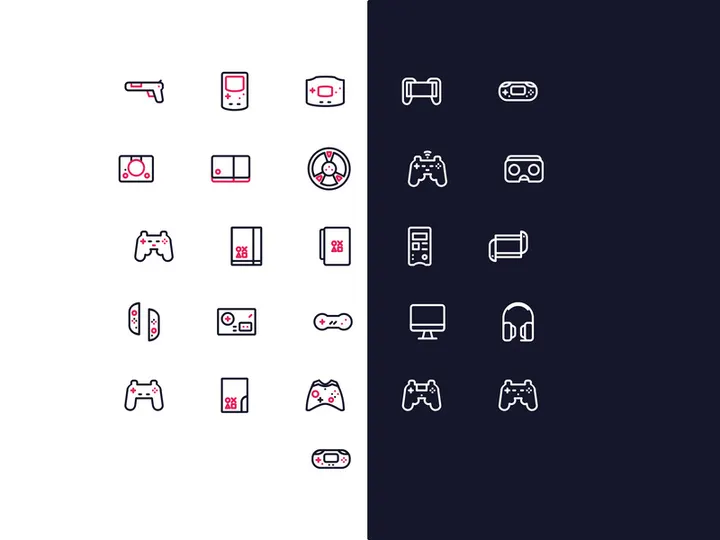 Console Game Icon Set