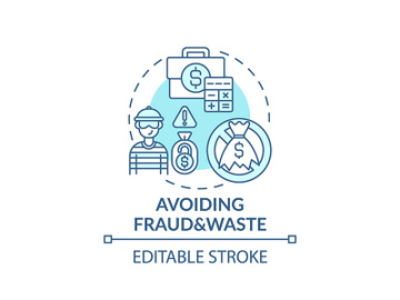 Avoiding fraud and waste concept icon preview picture