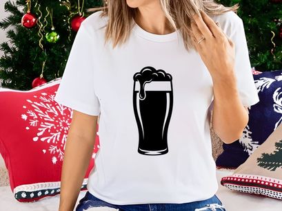 Frothy Dark Beer in a Glass