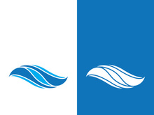 Wave beach vector illustration design logo