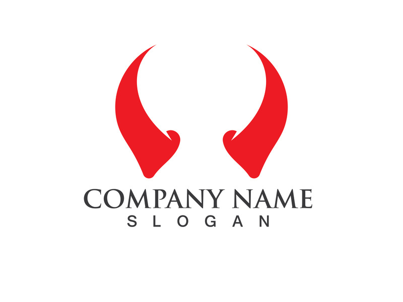 Devil horn vector icon logo design illustration template