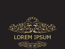 Gold luxury floral vintage monogram decorative logo template