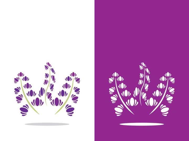 Fresh lavender flower logo vector flat design