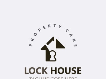 Lock House secure logo design, smart key home vector concept template preview picture