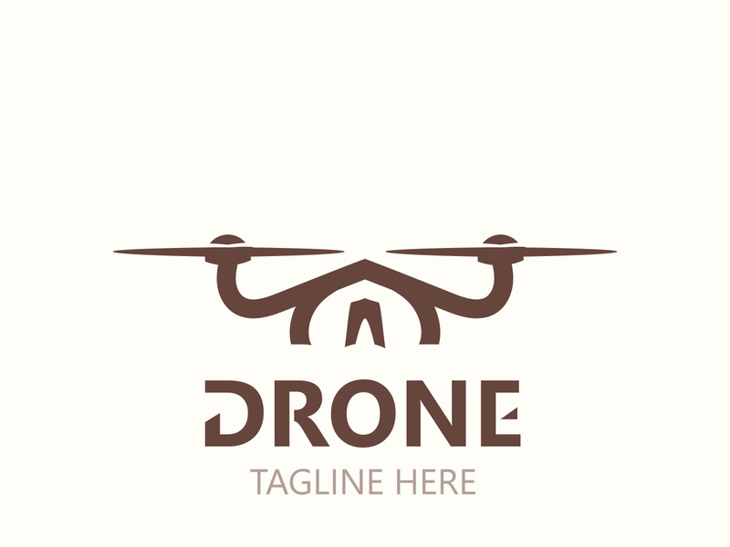 Drone aerial with camera vector template icon. logo photography drone vector. quadcopter flat style illustration