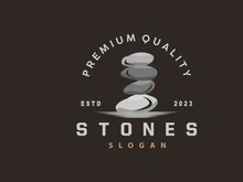 Stone Logo, Premium Elegant Design, Stone Balance Vector