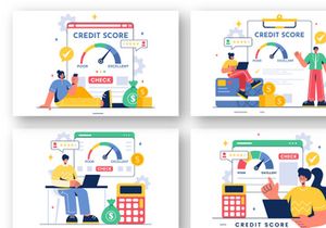 10 Credit Score Vector Illustration