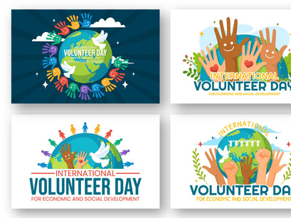 12 International Volunteer Day Illustration