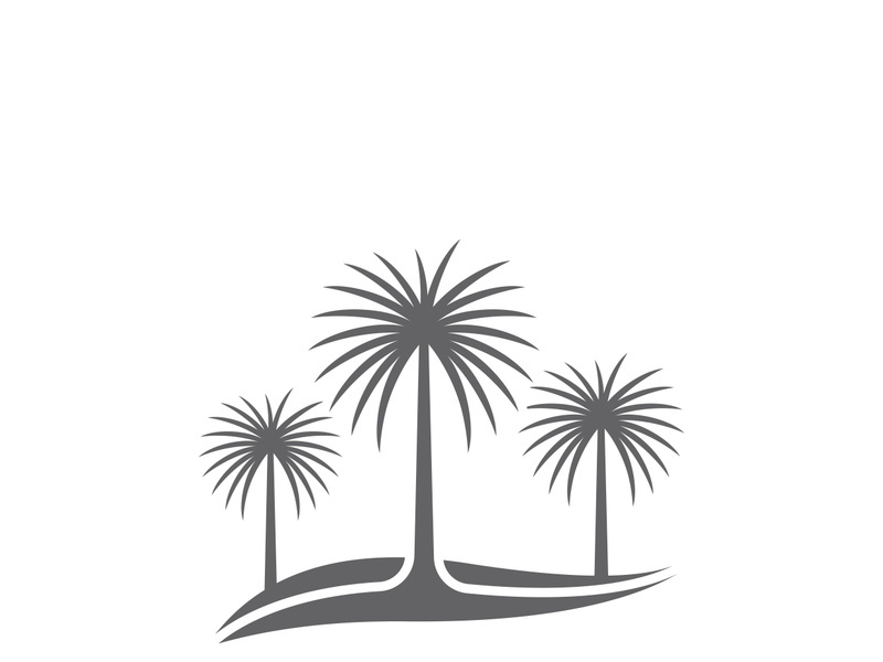 Palm logo icon template and symbol vector tree design
