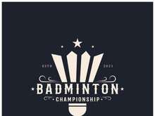 Modern Badminton logo design with Dynamic Shuttlecock and Racket, for championship, sport, sports shop, badminton school, business, company, tournament