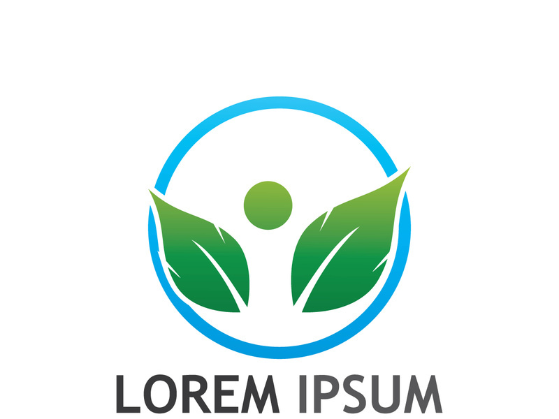 Natural green leaf logo.