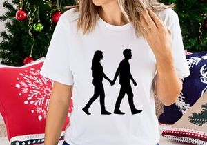 Couple Holding Hands Walking Silhouette