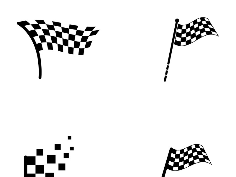 Creative and modern racing flag logo design.