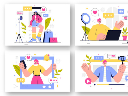 9 Digital Marketing Content Creation Illustration