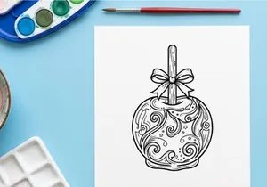 Handgezeichnete keltische Knoten-Apfelschmuck-Illustration. Vintage-graviertes Obstdesign für Weihnachtsbasteln und Dekoration.