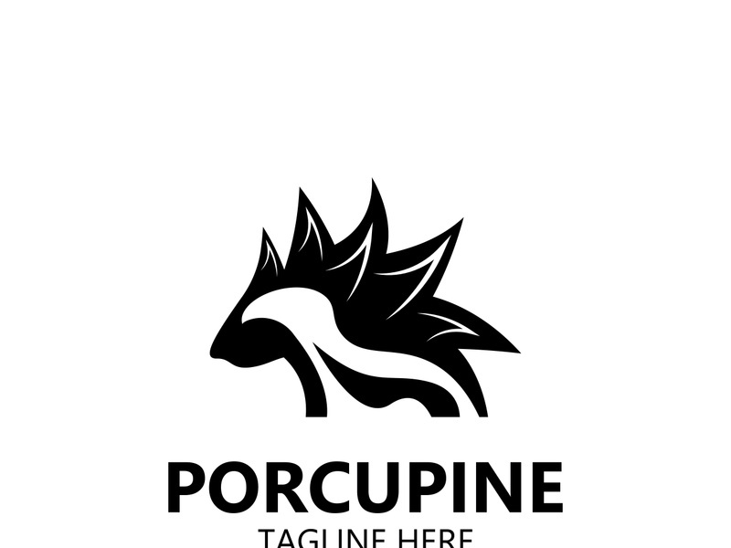 Porcupine logo design. animal vintage minimalist logo Hedgehog modern template icon