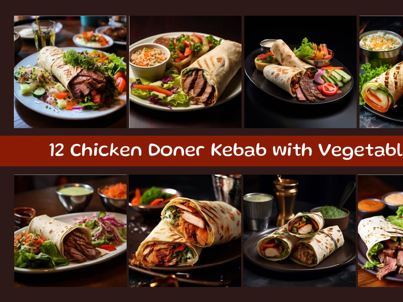 Chicken Doner Kebab with Vegetables