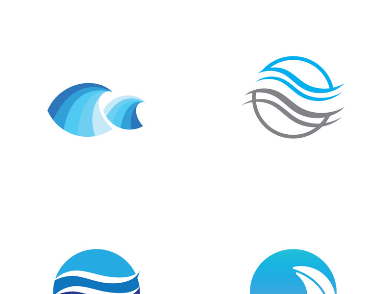 Ocean water wave wave logo design.