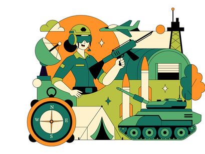 10 Military Army Forces Illustration