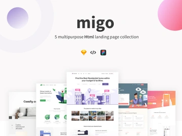 Migo app landing page pack preview picture