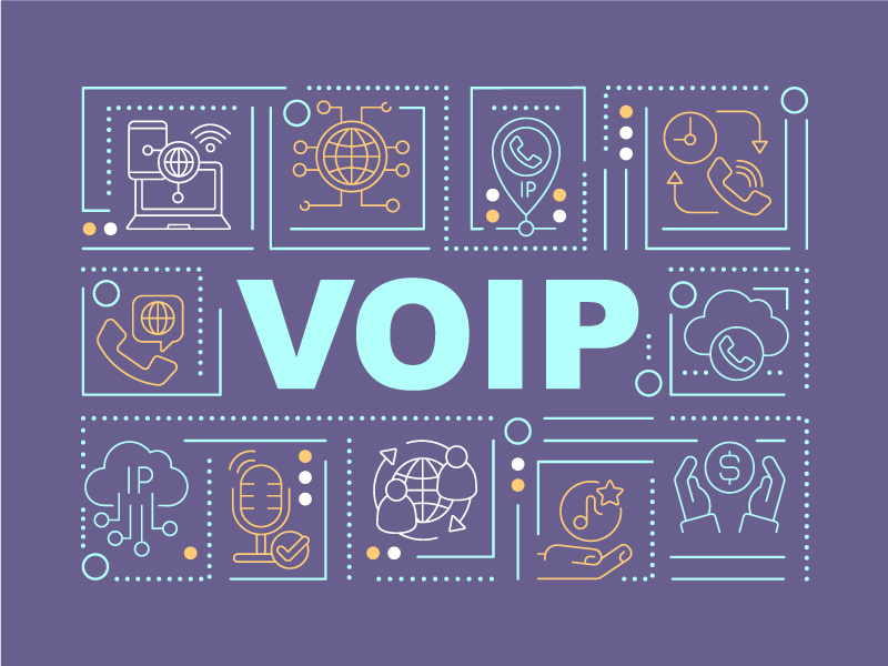 VOIP survive word concepts purple banner