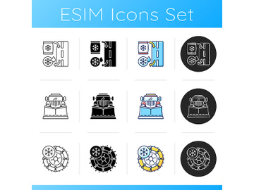 Winter city services icons set preview picture