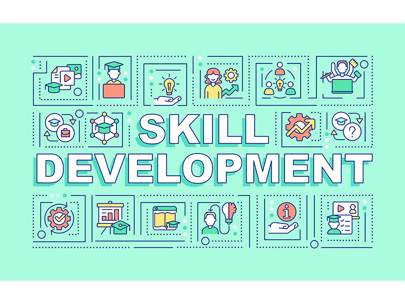 Skill development word concepts mint banner