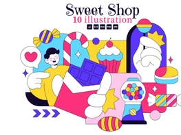 10 Sweet Shop Illustration preview picture