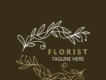 Florist logo beautiful floral leaf and flower vector art, icon graphic decoration business wedding template