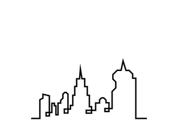 Modern City skyline illustration in flat design preview picture