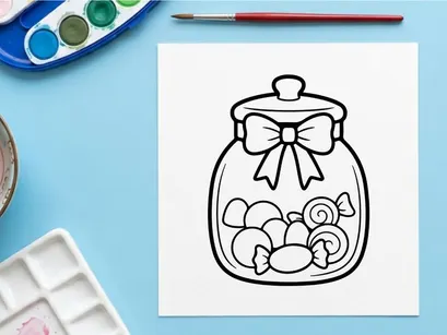 Cute Halloween jar filled with spooky marshmallow ghosts. Whimsical candy container for festive treats and party decor.
