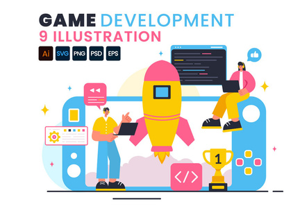 9 Video Game Development Illustration