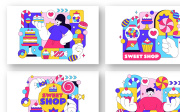 10 Sweet Shop Illustration