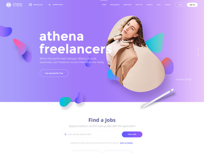 ATHENA's v1.0(by uilarax)- Freelancer and Employers Jobs Search Template