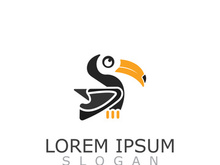 Toucan simple logo design image bird vector illustration
