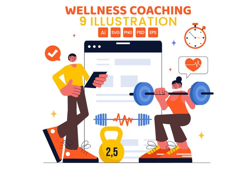 9 Personalized Wellness Coaching Illustration